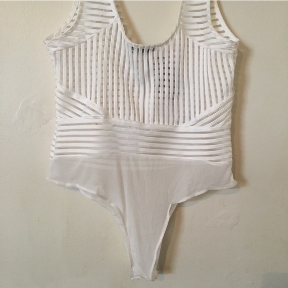 White mesh rib bodysuit size XL - Picture 6 of 9